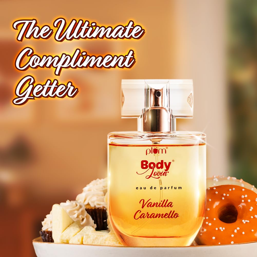 Plum BodyLovin' Vanilla Caramello Eau De Perfume (Parfum) 50 ml| Long-Lasting Gourmet Fragrance | Luxury Perfume for Women | Vanilla, Caramel & Pistachio Notes.