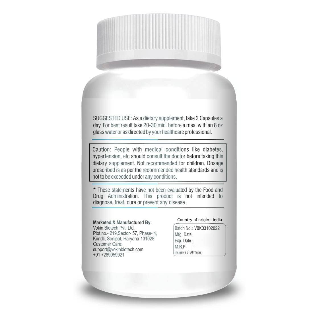 Supplement bottle with label on a white background