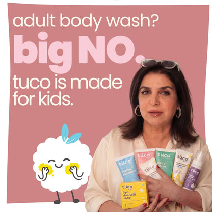Tuco Kids Body Wash for Kids, Sandalwood & Tulsi, SLS Free, 300ml | Body Wash For Kids 7-12 Years. Sandalwood Oil, Tulsi & Saffron. SLS, SLES & Paraben Free. Soothes & Nourishes Young Skin.