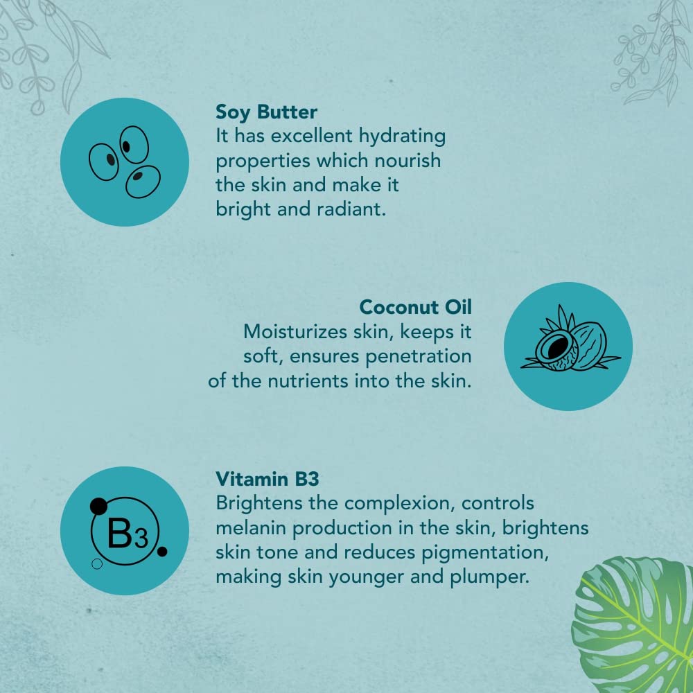 Azafran Organics Skin Brightening and Lightening Face Cream, For Normal and Dry Skin, With Vitamin B3, Soya Butter, Coconut Oil, Evens Out Skin Tones, Restores Youthful Glow. 50g