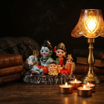 Shiv Parivar Idol for Home Decor | Shiva Family Murti for Puja Room, Temple Decoration, Spiritual Gift & Vastu Showpiece