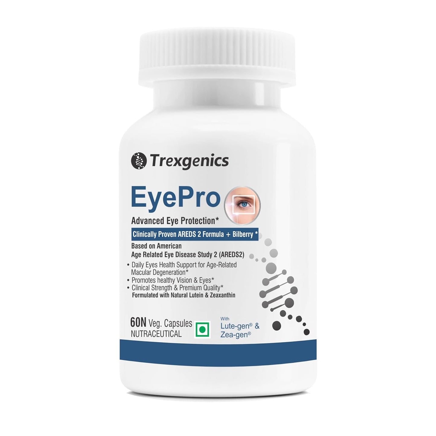 Trexgenics EyePro supplement bottle on a white background