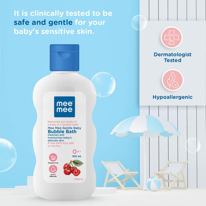 Mee Mee Baby Body Wash | Pk of 1(100ml) With Cherry & Fruit Extracts | Tear-Free Formula | Moisturizes and Soothes Skin | Natural Head to Toe Baby Mild Bubble Bath Dermatologically Tested