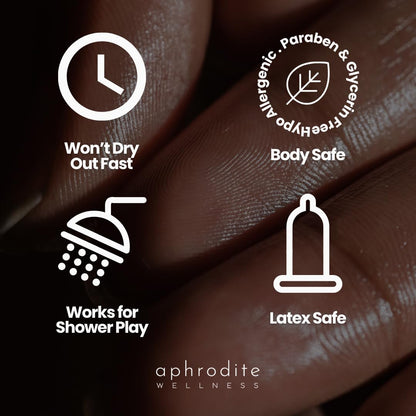 Aphrodite Wellness 24K Silicone-Based Personal Lubricant | Flavourless, Odourless, Hypoallergenic, Non-Sticky, Ultra Smooth, Waterproof Lube – Made for Sensitive Skin – 55ml