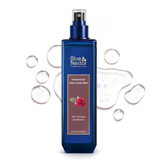 Blue Nectar Rose Water Spray for Face| Pure Rose Face Toner for Glowing Skin | Alcohol Free Face Mist and Toner for Oily Skin, Dry Skin and Normal Skin, Steam Distilled (200 ml)