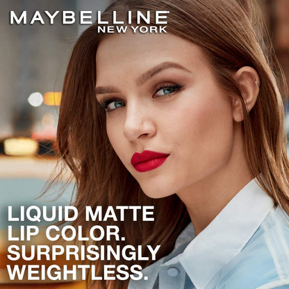 Maybelline New York Sensational Liquid Matte Lipstick, Non-sticky, Non-drying Lipstick, Hassle-Free & Precise Application, Long-lasting Liquid Matte Lipstick - 11 Made Easy|7ml