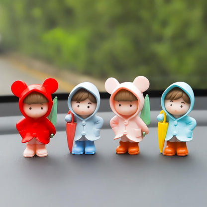 Nostrae Monsoon Miniature Toys & Cute Miniatures Decorative Items | Small Figurines for Home Decor | Desk Decoration Miniature Things, Gifts & Mini Showpieces Desk Decor (Set of 4)