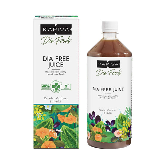 Kapiva Dia Free Juice, 1L | Clinically Proven Diabetic care | Amla, Karela, Jamun, Guduchi & 7 More