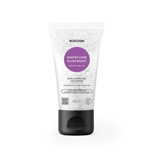 Blozzom Moisturizing Cold Cream for Glow Boost 50g – With Shea Butter & Neroli, Brightens Skin, Removes Blemishes, Non-Greasy, Quick Absorbing Suitable for All Skin Types