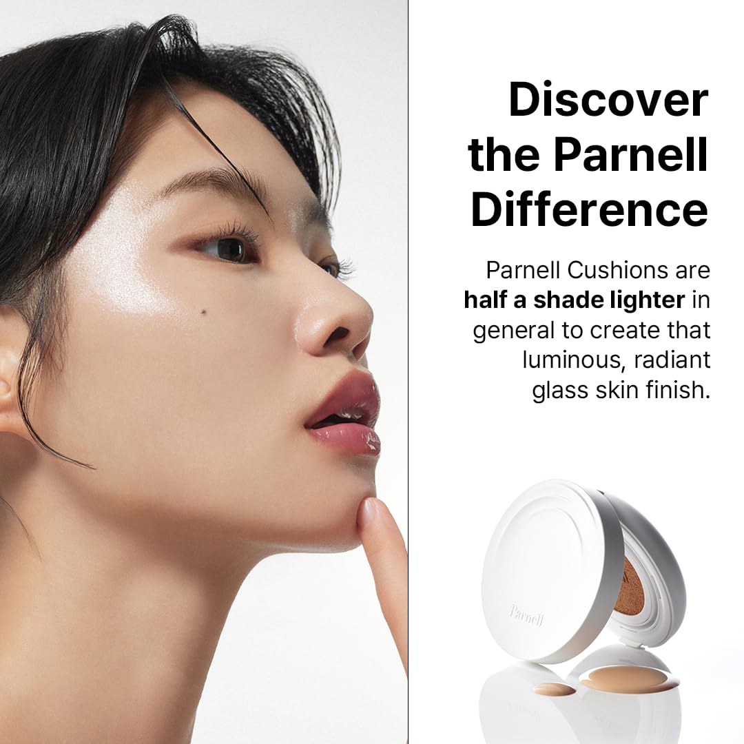Parnell Cicamanu Serum Cushion Foundation (13C Fair) Hydrating Soothing Korean Cushion Foundation with Centella & Madecassoside, Buildable Coverage, Dewy Finish, Lightweight, Smooth Radiant Glass Skin (15g)