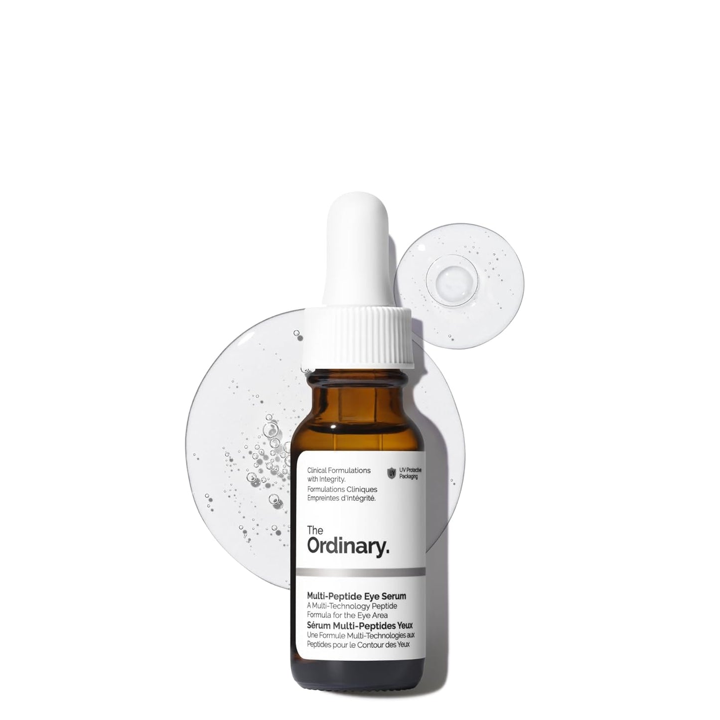 The Ordinary Multi-Peptide Eye Serum bottle on a white background