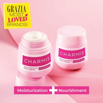 Charmis Deep Nourishing Cold Cream with Vitamin A, C, E, 200ml, for Glowing and Moisturized Skin, for All Skin Types