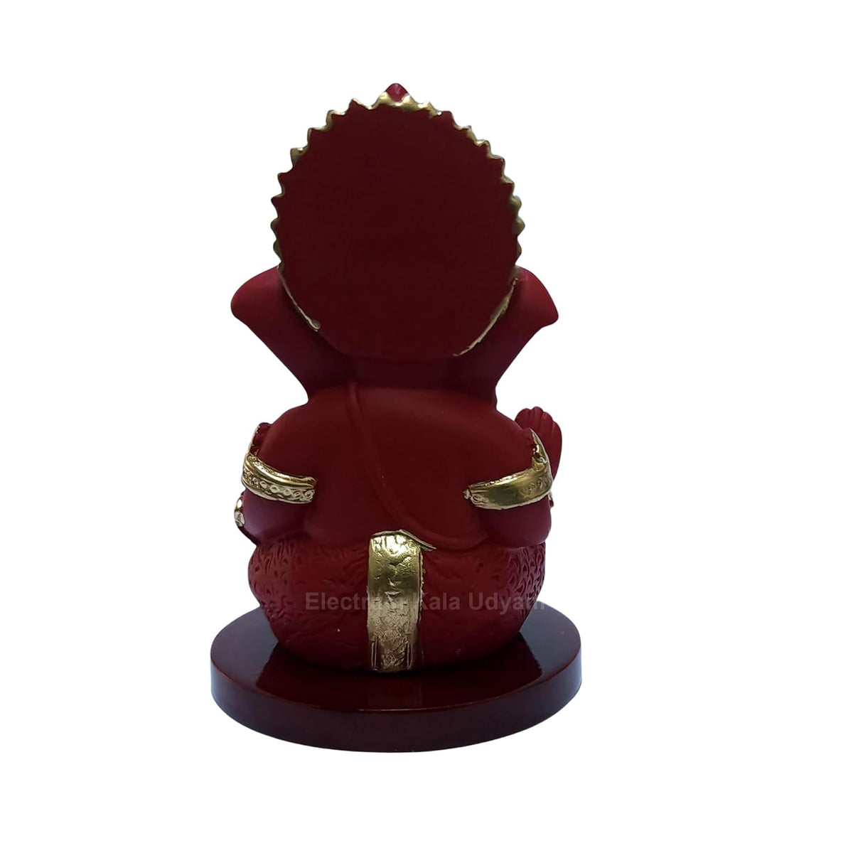 Handcrafted Poly Resin Ganesha Statue with Base - Perfect for Car Dashboard, Office Desk, Shelves, and Home Decor - Ideal Housewarming Gift! (MaroonRed)