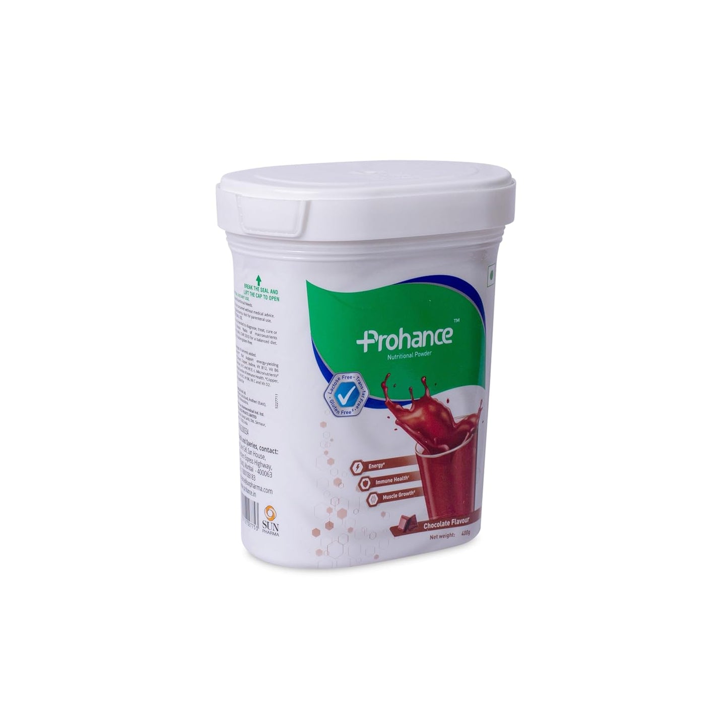 Prohance Complete Balanced Nutritional Chocolate Drink - 400g | Triple Protein Blend, 34 Nutrients, 221 Kcal per Serving | PDCAAS 1 Protein, Lactose-Free, Gluten-Free, Trans Fat-Free