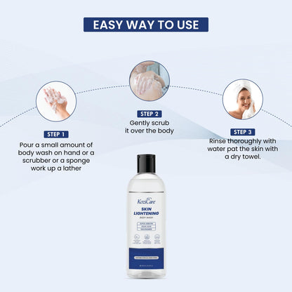 Kozicare Soap Skin Lightening Body Wash Gel | Alpha Arbutin, Niacinamide & Kojic Acid | Helps Reduces Pigmentation, Dark Spots & Uneven SkinTone |For Men & Women - 300 Ml