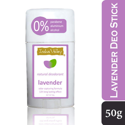 INDUS VALLEY Lavender Deodorant Stick for Unisex, 50g
