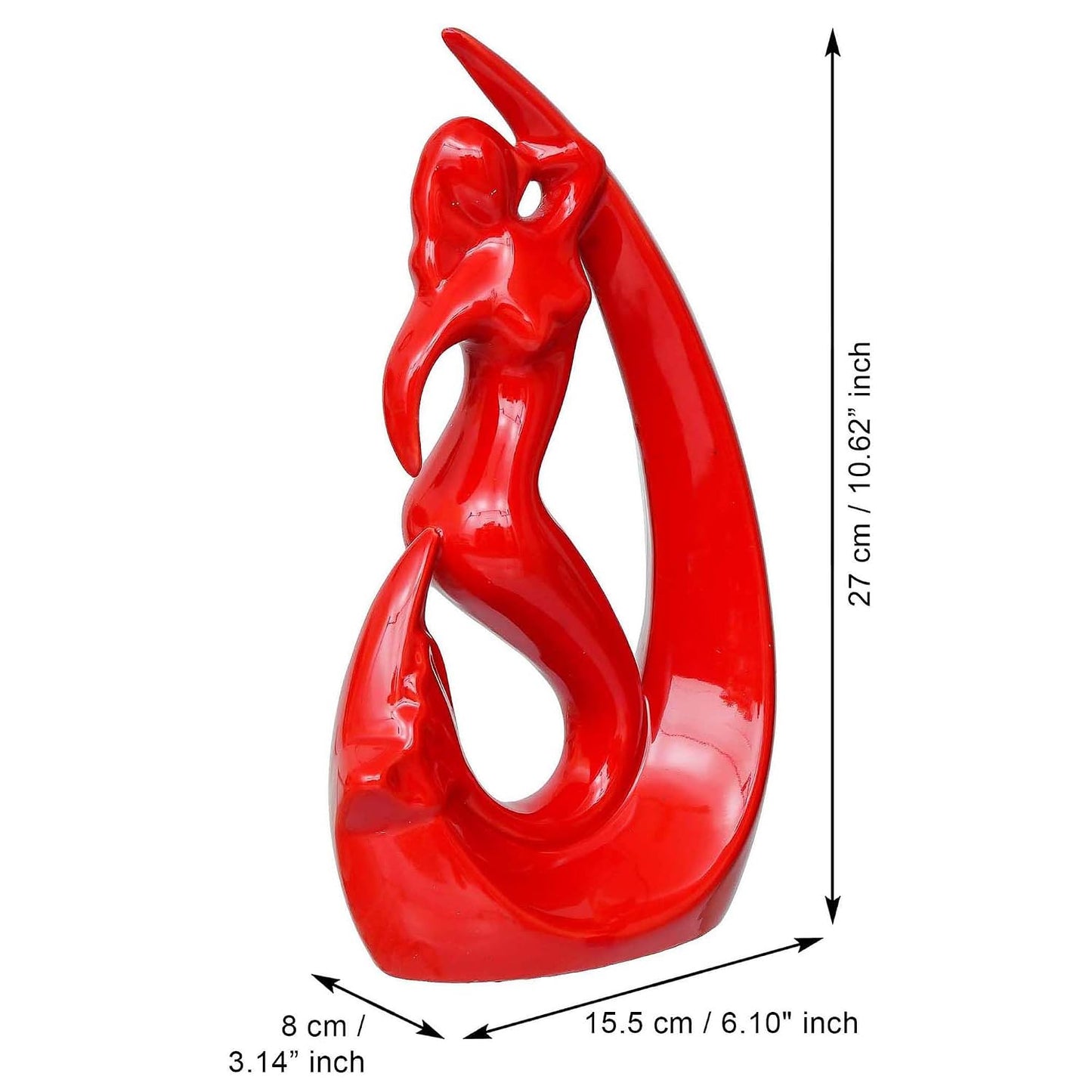 eCraftIndia Decorative Fish Girl Statues| Fish Angels Showpieces| Creative Mermaid Angel Fish Idols (Set of 2 Black Red)| Home Decor Items for Living Room Bedroom Hall Office Hotel| Gifts for Birthday