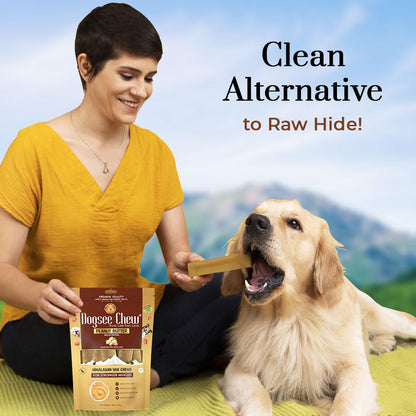 Dogsee Peanut Butter Infused 100% Natural Yak Chew Bones for Dogs 140 gm (Medium - 2 Chews) Healthy Alternative to Rawhide - High Protein, All Life Stages