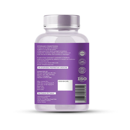Nirvasa Diabetic Care Tablet, 100% Ayurvedic, Enriched with 10 Herbal Ingredients, Manages Blood Sugar Levels, Vegeterian 60 Tablet