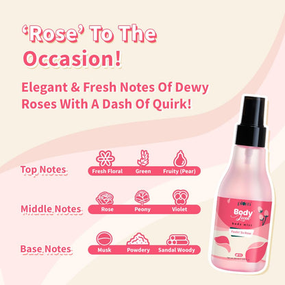 Plum BodyLovin' Feelin' So Rose Body Mist | Long Lasting Floral Fragrance For Women With Fresh Floral, Rose & Musk | High On Fun | Travel-Friendly Perfume Body Spray 150 ml