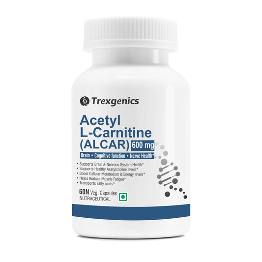 Trexegenics Acetyl L-Carnitine supplement bottle on a white background