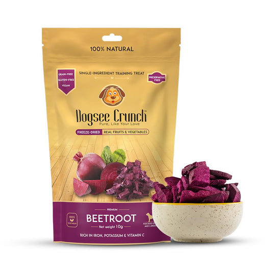 Dogsee Crunch Beet Training Treats for Dogs 10g Real Beets | Help Boost Immunity | Single-Ingredient Training Treats