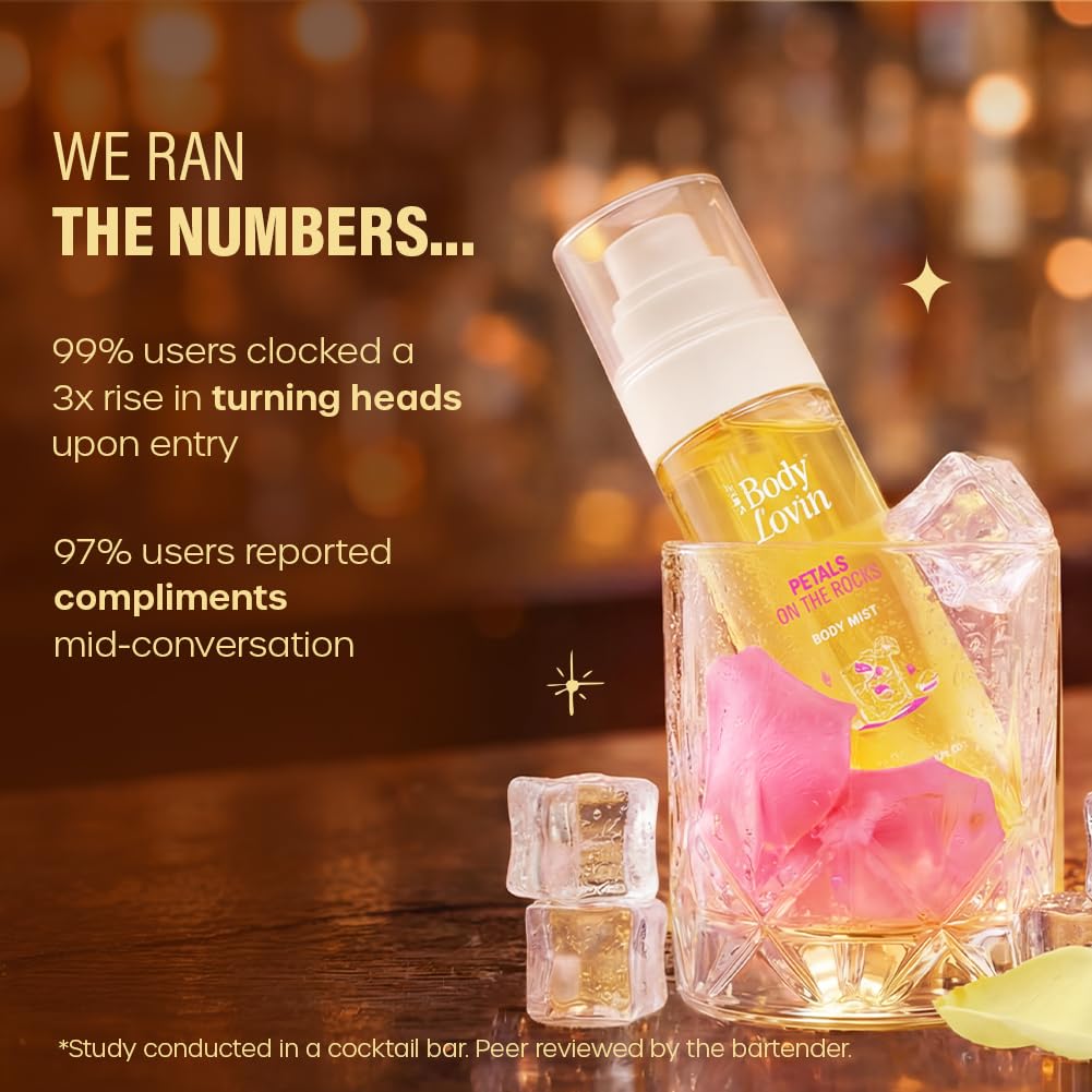 Plum BodyLovin’ Petals On The Rocks Body Mist | Flirty Florals Meet Zesty Citrus | Long-Lasting | Citrus Floral Fragrance | With Notes Of Bergamot, Mandarin & Patchouli | 100 ml