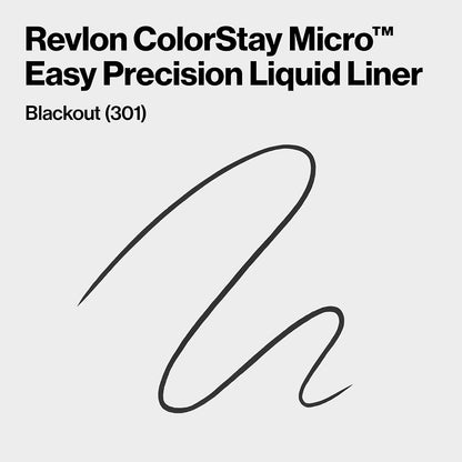 REVLON ColorStay Micro Easy Precision Liquid Eyeliner, Waterproof, Smudgeproof, Longwearing with Felt Tip Applicator, 301 Blackout, 1.7 ml