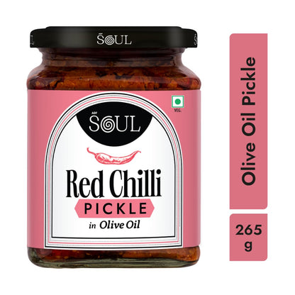 ADF Soul Spicy red chilli pickle made in 100% Olive Oil | Hot, hearty and handcrafted | 265g