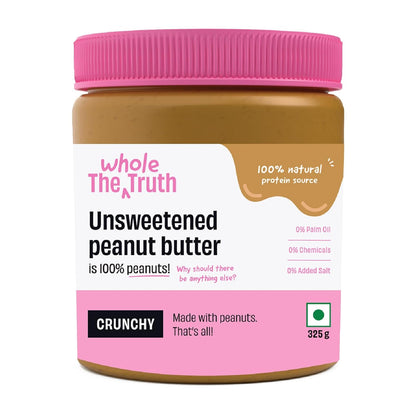 The Whole Truth - Peanut Butter - Crunchy - 325g - Unsweetened - Gluten Free
