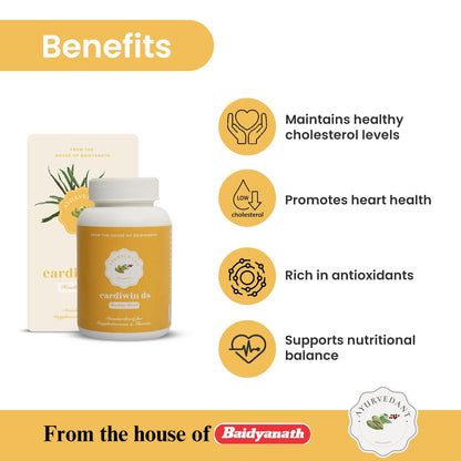 Baidyanath Asli Ayurved Ayurvedant Cardiwin Ds - Heart Health & Cholesterol Support | | 60 Tablets