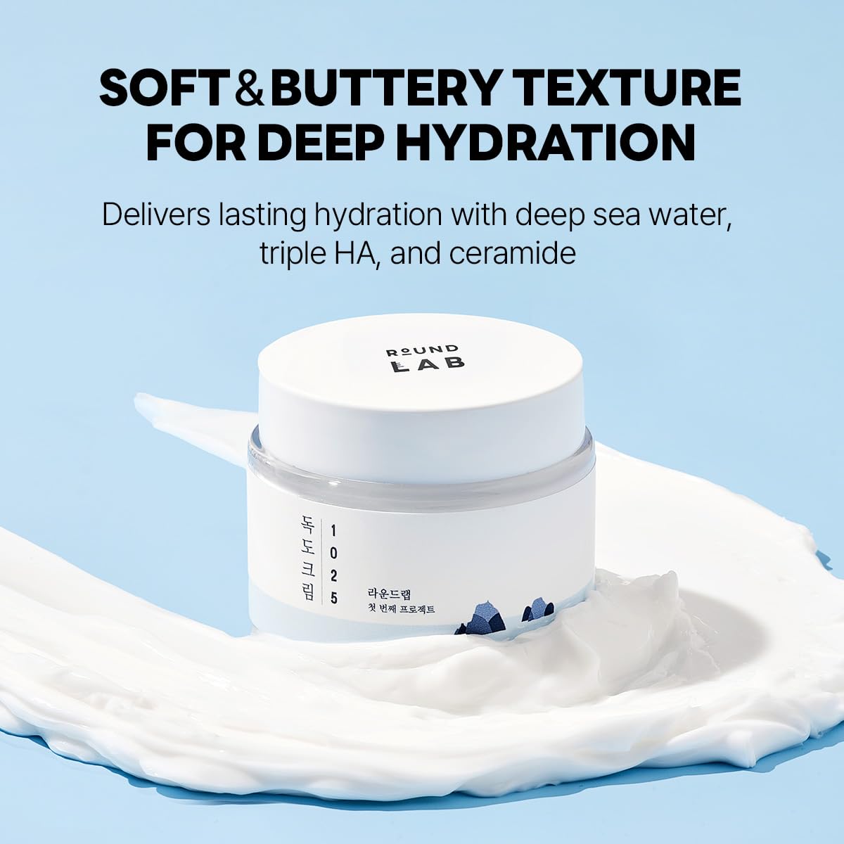 ROUND LAB 1025 Dokdo Cream | Facial Cream, Soothing, Moisturizing Cream (2.71fl.oz) (International Ver.)