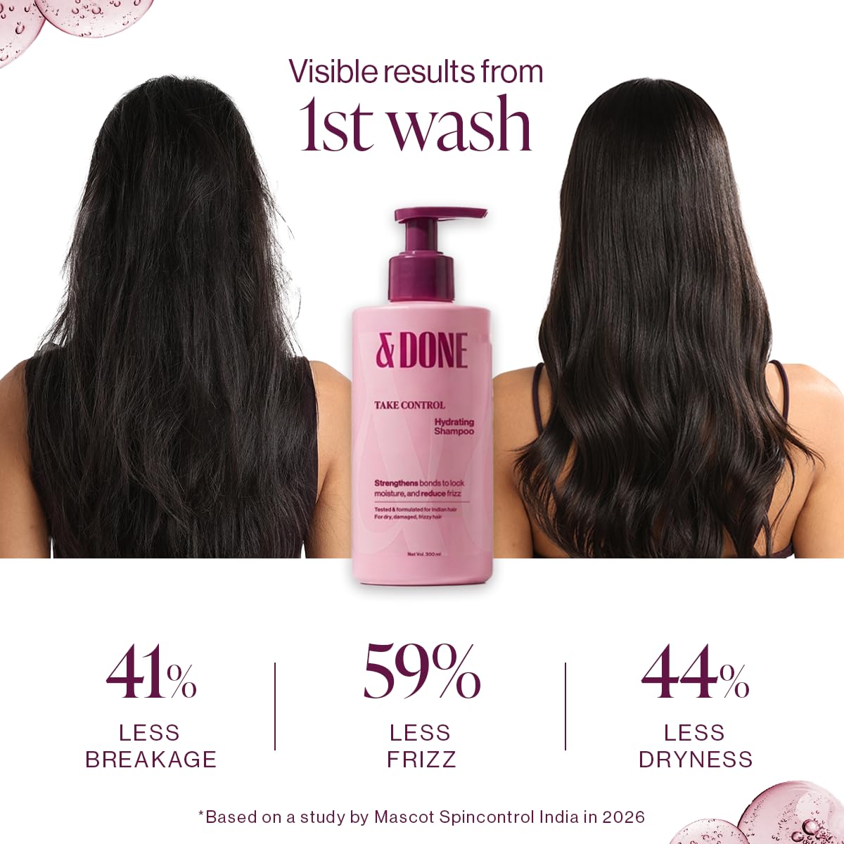 Hydrating Shampoo, Dry Hair, Frizzy Hair, Bond Repair, Moisturizing, Nourishing, Strengthening, Frizz Control, Hair Repair, Chemically Treated Hair, SLS Free, Paraben Free, Salon Care, Hair Care, 300ml
