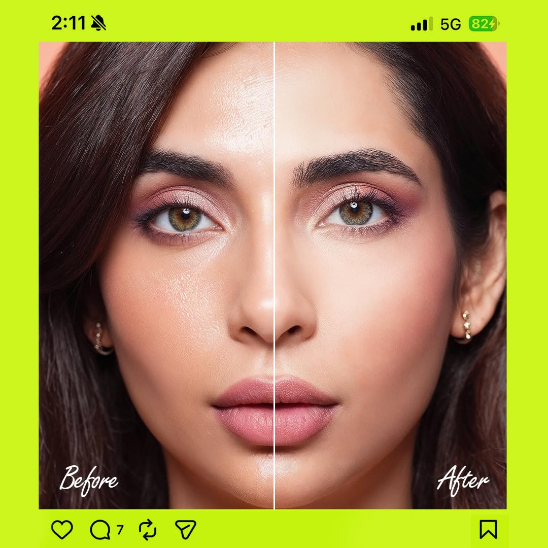 RENEE Delulu Blurring Gel Compact | Matte Finish, Controls Excess Oil, Reduces Shine, Blurs Pores | With Jojoba Oil and Vitamin E, For All Skin Types | 5g
