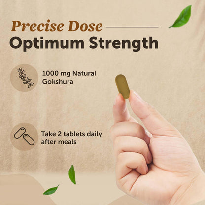 Neuherbs Gokshura Tablets 1000mg | Tribulus Terrestris/Gokhru Supplement For Men | Boost Energy, Strength & Testosterone | With No Added Preservatives - 60 Tablets