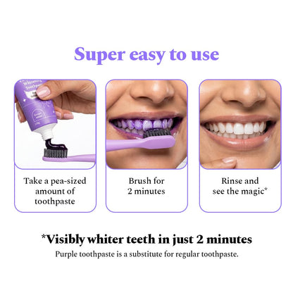 Perfora Purple Whitening Toothpaste-125g | Purple Toothpaste For Teeth Whitening | Teeth Stain Remover | Enamel Safe & Effective Teeth Whitener Oral care | Grape Mint