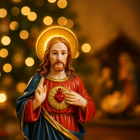 Sacred Heart of Jesus Statue | Christmas Prayer Idol for Home Church, Car Dashboard God Idol, Xmas Dcor Showpiece, Spiritual Idol & Devotional Gift for Positive Energy