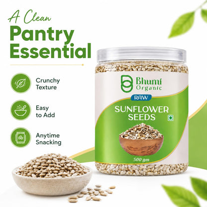 Bhumi Organic Premium Sunflower Seeds – 500GM
