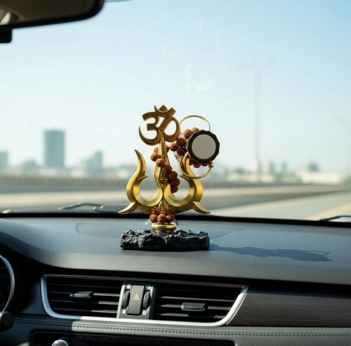 B.R STORE Lord Shiva Trishul with Damru Mini Idol for Car Dashboard | Mahadev Symbol Spiritual Decoration | Hindu Religious Gift