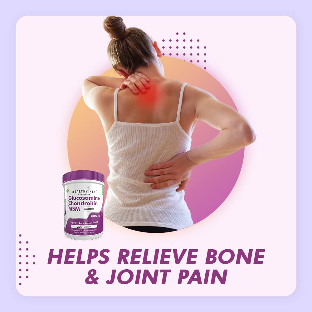 Zephivo HealthyHey Nutrition Double Strength Glucosamine Chondroitin and MSM for Cartilage; Joint and Bone 300 Capsules
