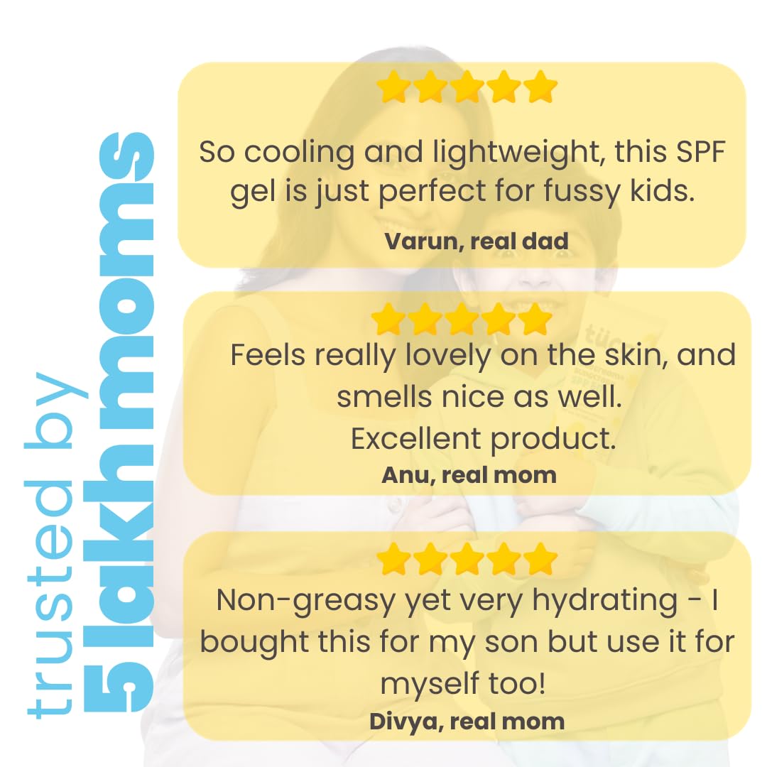 Product reviews with star ratings and quotes from satisfied customers on a white background.