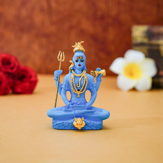 Lord Shiva Idol for Car Dashboard | Resin Maha Dev Idol for Cars | Sivan Idols for Car Dashboard, Home Decor | Bholenath Murti for Home | Adiyogi Statue | Shiv Ji Murti for Office Desk