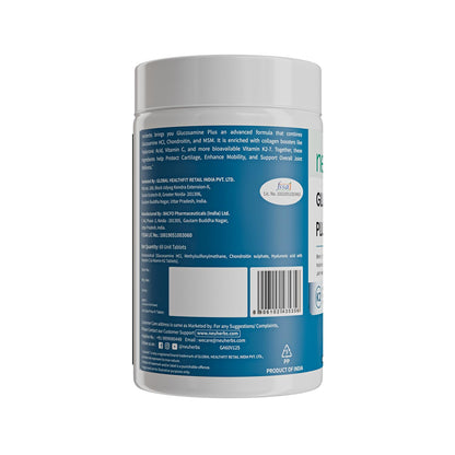 Neuherbs Glucosamine Plus 1500mg - 60 Tablets| Glucosamine Chondroitin MSM with Hyaluronic Acid, Vitamin C & K2-7 | Helps Joint Pain Relief, Cartilage Repair, Knee Support & Mobility