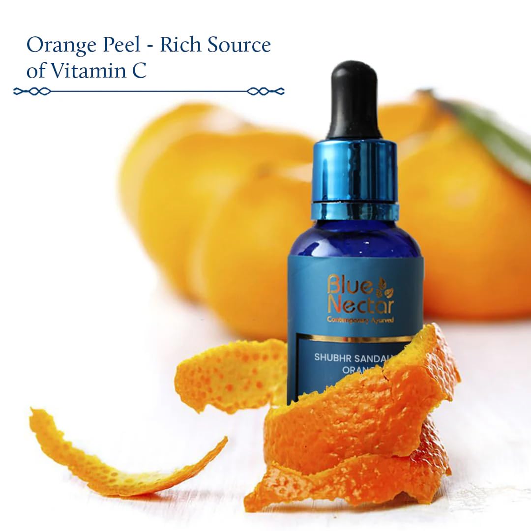 Blue Nectar Beard Oil for Men | Natural Beard & Moustache Growth Oil for Stronger, Fuller & Thicker Beard | Lightweight & Itch-Free Formula | Sandalwood & Orange Peel (10 Herbs, 30ml)