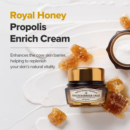 SKINFOOD 1957 Honey Enrich Barrier Cream 63ml|Black Bee Propolis & Royal Jelly Extract Face Cream|Serum for all Skin Types