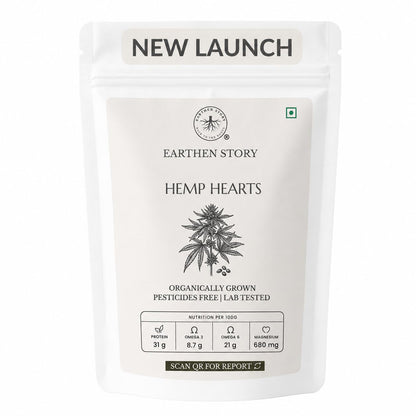 Earthen Story Hemp Hearts, 150g | Himalayan Origin Shelled Hemp Seeds | Rich in Plant Protein & Omega 3 | Lab Tested for Pesticide Residues | Mild Nutty Taste | Superfood for Smoothies, Salads & Breakfast