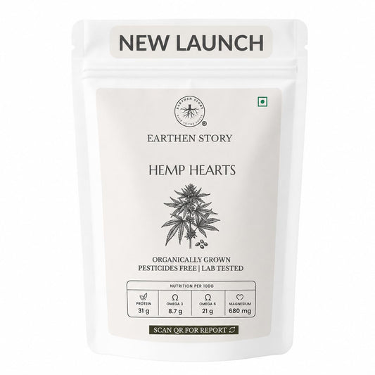 Earthen Story Hemp Hearts, 150g | Himalayan Origin Shelled Hemp Seeds | Rich in Plant Protein & Omega 3 | Lab Tested for Pesticide Residues | Mild Nutty Taste | Superfood for Smoothies, Salads & Breakfast