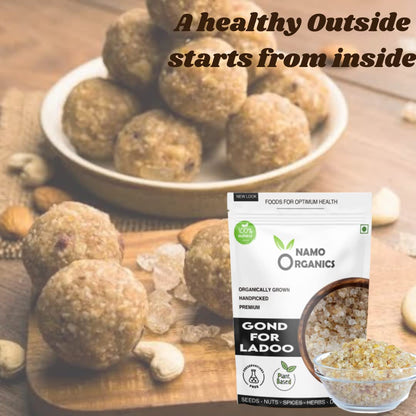 Namo Organics - Edible Gond for Laddu 200 gm | Babul Gond for Ladoo | Kikar Edible gum | 100% Natural, No Preservatives