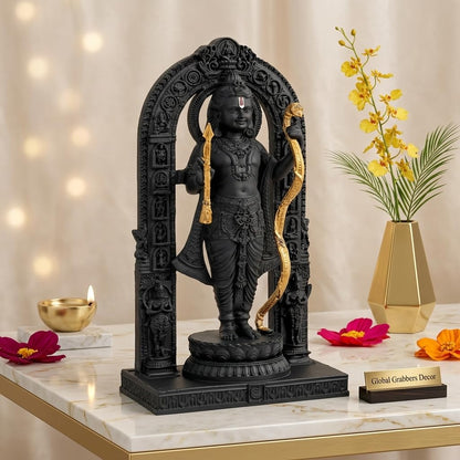 Polyresin 3D Ram Lalla Ayodhya Idol Statue Showpiece Murti for Home Decor Decoration Gift Gifting Items