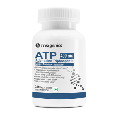 Trexgenics ATP Adenosine Triphosphate supplement bottle on a white background